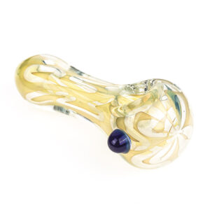 Yellow Fumed Glass Spoon Pipe  Weed Bowls For Sale  Free NZ Shipping