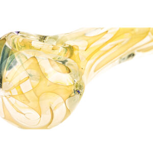 Yellow Fumed Glass Spoon Pipe  Weed Bowls For Sale  Free NZ Shipping