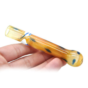 Yellow Glass One Hitter Pipe/Chillum For Sale For Weed | Free NZ Shipping
