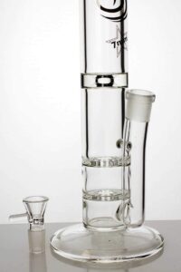 15" Double Flat Glass Water Bong | Bongs For Sale | Free NZ Shipping
