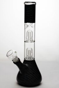 12″ double dome percolator patterned beaker water bong