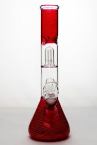 12″ double dome percolator patterned beaker water bong