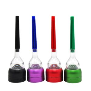 Aluminium Funnel 3 Layer Herb Grinder W/roll Tube For Pre-Roll Cones (4 Colors)