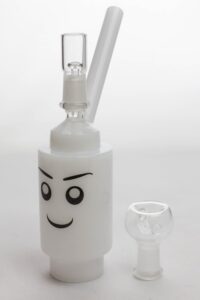 7″ Lego head  2-in-1 glass water bubbler