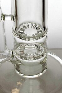 15" Double Flat Glass Water Bong | Bongs For Sale | Free NZ Shipping