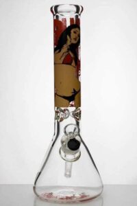 14" Sexy Girl Cartoon | Heavy Beaker Water Glass Bong | Free NZ Shipping