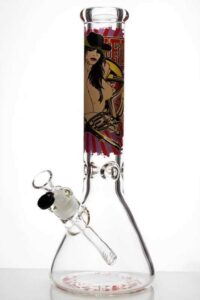 14" Sexy Girl Cartoon | Heavy Beaker Water Glass Bong | Free NZ Shipping