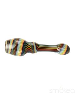 Blazing Blue Glass Line Honeycomb Screen Chillum | Glass Smoking Pipe
