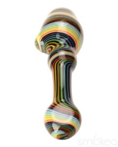 Blazing Blue Glass Line Honeycomb Screen Chillum | Glass Smoking Pipe