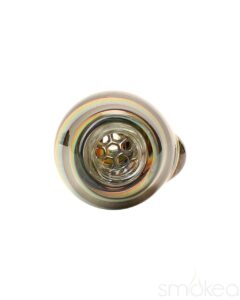 Blazing Blue Glass Line Honeycomb Screen Chillum | Glass Smoking Pipe