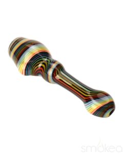 Blazing Blue Glass Line Honeycomb Screen Chillum | Glass Smoking Pipe