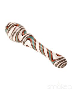 Blazing Blue Glass Line Honeycomb Screen Chillum | Glass Smoking Pipe