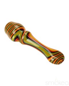 Blazing Blue Glass Line Honeycomb Screen Chillum | Glass Smoking Pipe