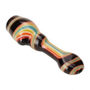 Blazing Blue Glass Line Honeycomb Screen Chillum | Glass Smoking Pipe