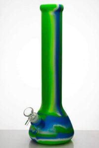 13" Stripe Silicone Beaker Bong | Best Bongs Online | Free NZ Shipping