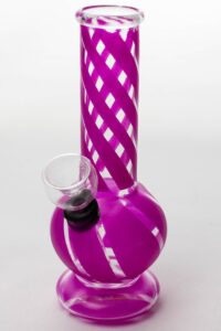 6″ hollow base glass water bong