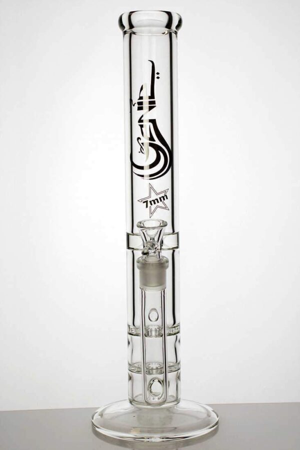 15" Double Flat Glass Water Bong | Bongs For Sale | Free NZ Shipping