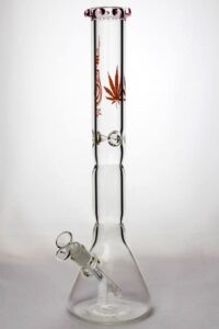 18" Genie Color Dot Curved Tube | Water Glass Bongs | Free NZ Shipping