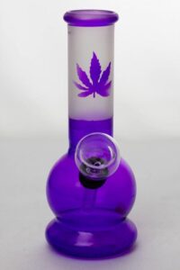 6″ Two tone color purple glass water bong
