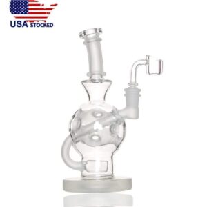 8 inch Ballsphere glass bong with Flower of Life Perc 14.5mm Joint