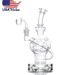 8 inch Ballsphere glass bong with Flower of Life Perc 14.5mm Joint
