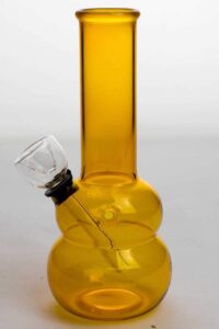 6″ yellow glass water bong