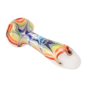 Chameleon Glass Rainbow Splat Spoon Hand Pipe | Weed Bowl | Glass Pipe