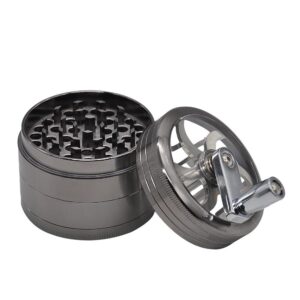 Crank Herb Grinder With Handle Zinc Alloy 4 Layer 63Mm (2 Color)