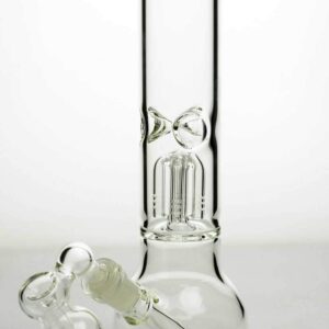 11″ glass round base water bong with 4 arms percolator