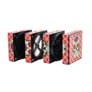 Day Of The Dead Sugar Skull Box Novelty Herb Grinder 4 Piece 50Mm