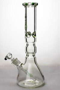 14.5" Genie Color Dot Curved Tube | Water Glass Bongs | Free NZ Shipping