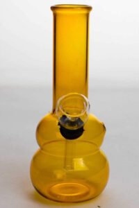 6″ yellow glass water bong
