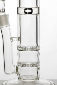 15" Double Flat Glass Water Bong | Bongs For Sale | Free NZ Shipping