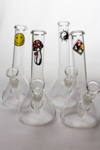 8″ glass water bong with bowl stem