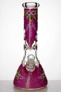 13" Flower Artwork Beaker Bong | Glass Bongs For Sale | Free NZ Shipping
