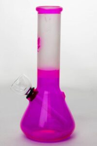6″ Two tone color pink glass water bong