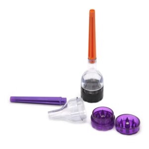 Funnel 3 Layer Herb Grinder W/roll Tube ( 4 Colors )