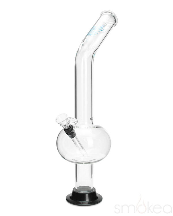 Glowfly Glass 18" Bent Bubble Bong w/ Removable Base/Unique Glass Bong