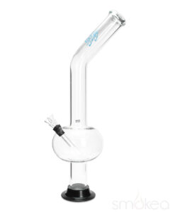 Glowfly Glass 18" Bent Bubble Bong w/ Removable Base/Unique Glass Bong