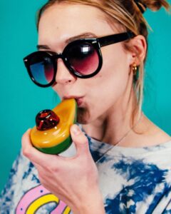Avocado Hand Pipe | Marijuana Bowl | Glass Bowl Pipe | Weed Pipes