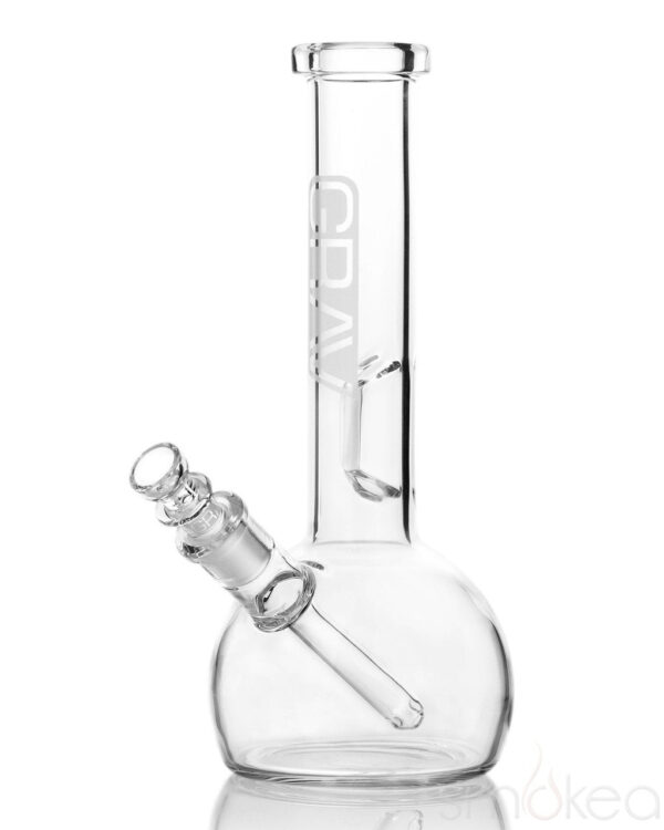 GRAV 8" Round Waterpipe w/ Fixed Downstem | Cool Glass Bongs | Bomgs
