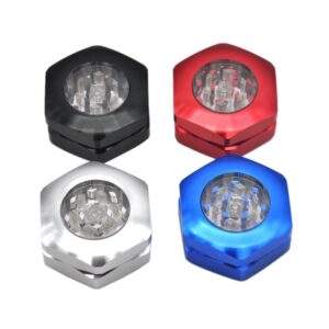 Hexagon Novelty Herb Grinder 2 Layer 50Mm (4 Color) - Black