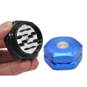 Hexagon Novelty Herb Grinder 2 Layer 50Mm (4 Color) - Blue