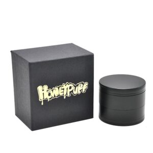 Honeypuff Novelty Flower Pedal Herb Grinder 4 Layer (3 Colors) - Black