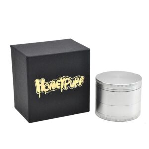 Honeypuff Novelty Flower Pedal Herb Grinder 4 Layer (3 Colors) - Silver