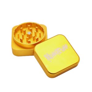 Honeypuff Square Novelty Herb Grinder 2 Layer 47Mm (2 Color) - Gold