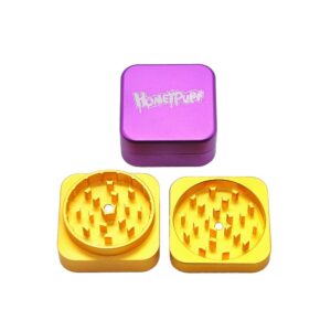 Honeypuff Square Novelty Herb Grinder 2 Layer 47Mm (2 Color)