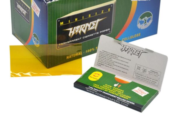Hornet Transparent Gold Cellulose Rolling Papers 78Mm 50 Papers