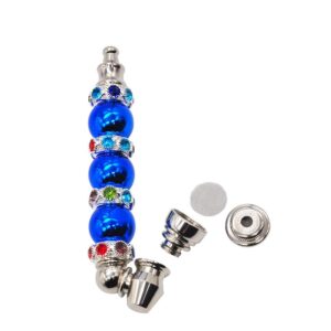 Blue Enamel Gem Metal Pipe | Weed Pipes For Sale | Free NZ Shipping