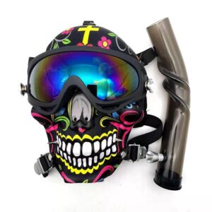 Skull Fabric Gas Mask Bong Shades w/ Bent Water Pipe | Free NZ Shipping